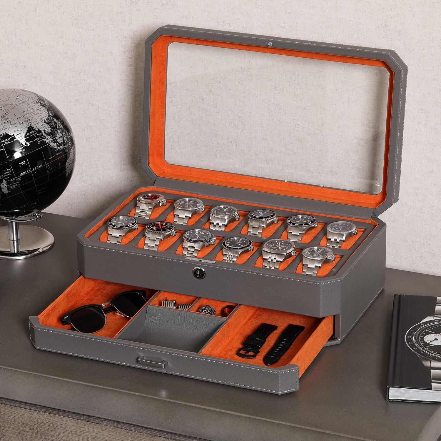 Кожаная шкатулка для часов на  – обзор и цена Luxury Watch Organizer For Men