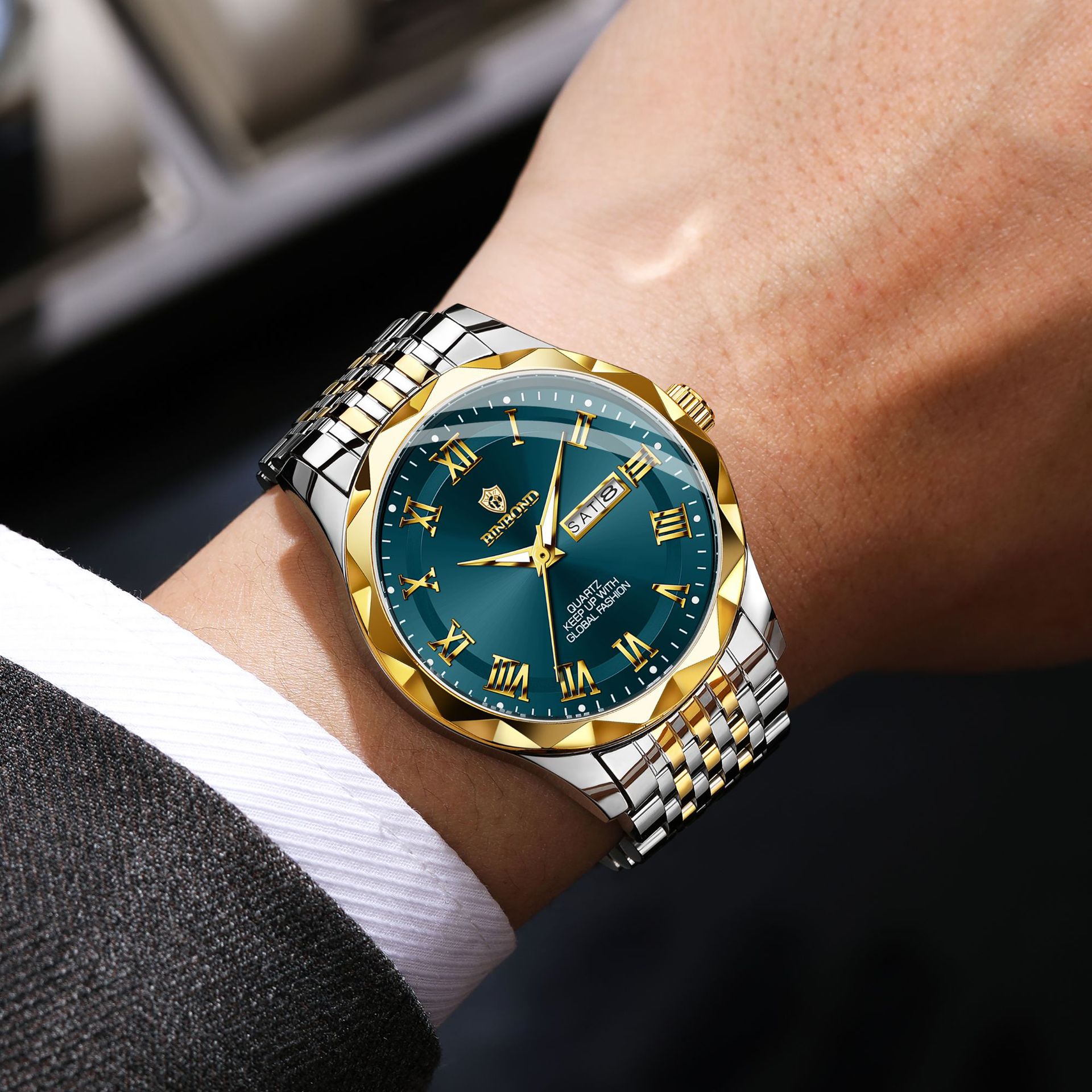 BINBOND Роскошные кварцевые на – обзор и цена Luxury Watch Organizer For Men